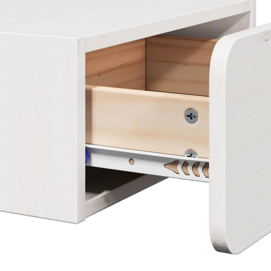 Wandbevestigde nachttafel met lade Wandgemonteerd Wit 39 x 34 x 16.5 cm
