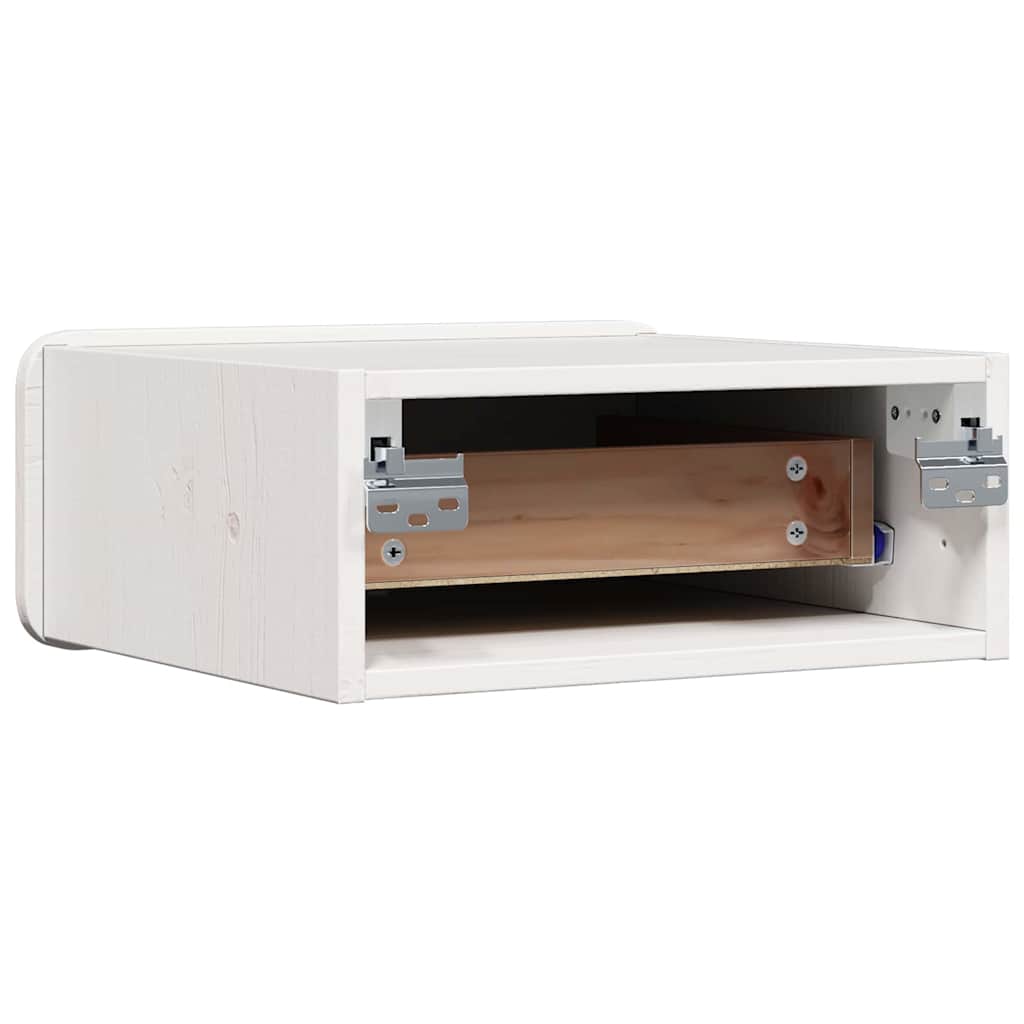 Wandbevestigde nachttafel met lade Wandgemonteerd Wit 39 x 34 x 16.5 cm