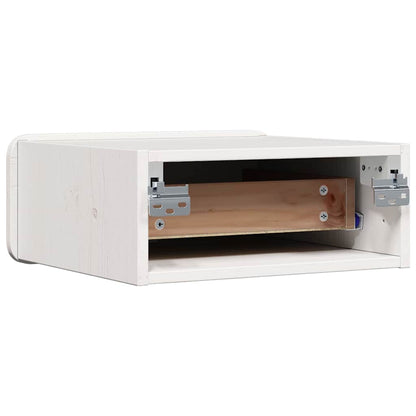 Wandbevestigde nachttafel met lade Wandgemonteerd Wit 39 x 34 x 16.5 cm