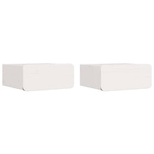 Wandbevestigde nachttafel met lade 2 pcs Wit 39 x 34 x 16.5 cm