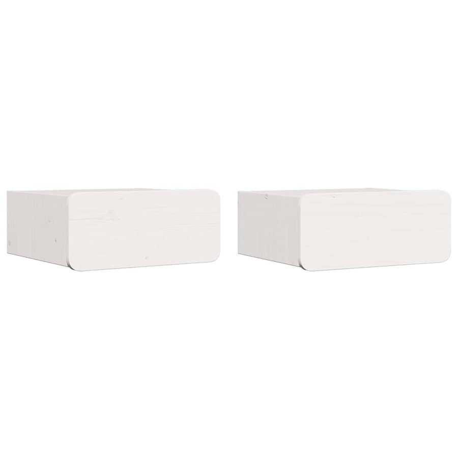 Wandbevestigde nachttafel met lade 2 pcs Wit 39 x 34 x 16.5 cm