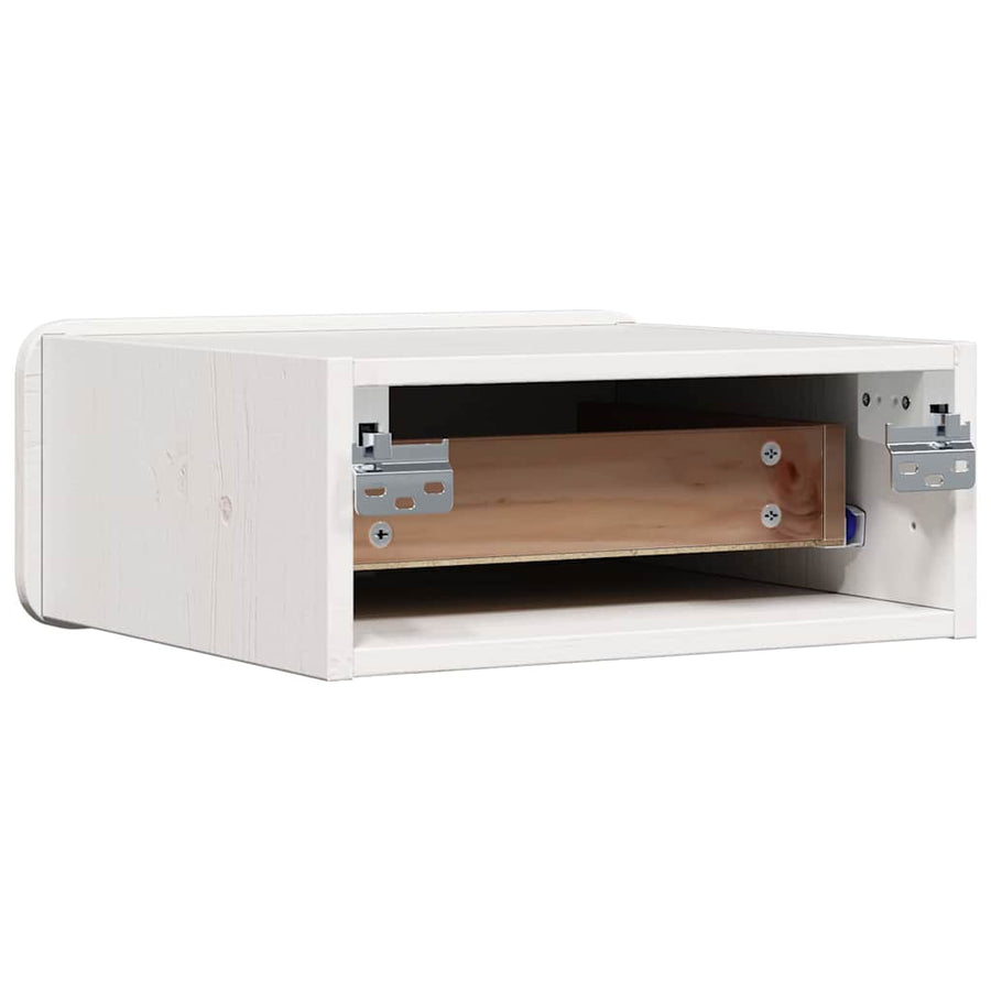 Wandbevestigde nachttafel met lade 2 pcs Wit 39 x 34 x 16.5 cm