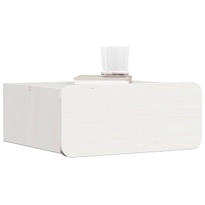 Wandbevestigde nachttafel met lade 2 pcs Wit 39 x 34 x 16.5 cm