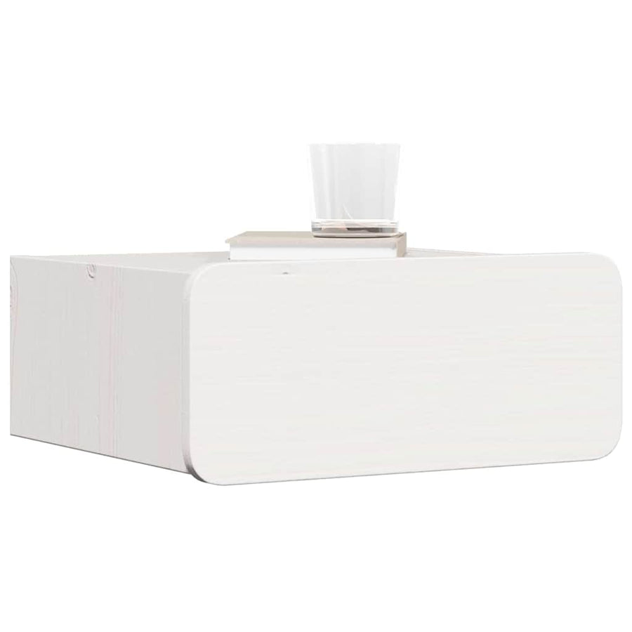 Wandbevestigde nachttafel met lade 2 pcs Wit 39 x 34 x 16.5 cm
