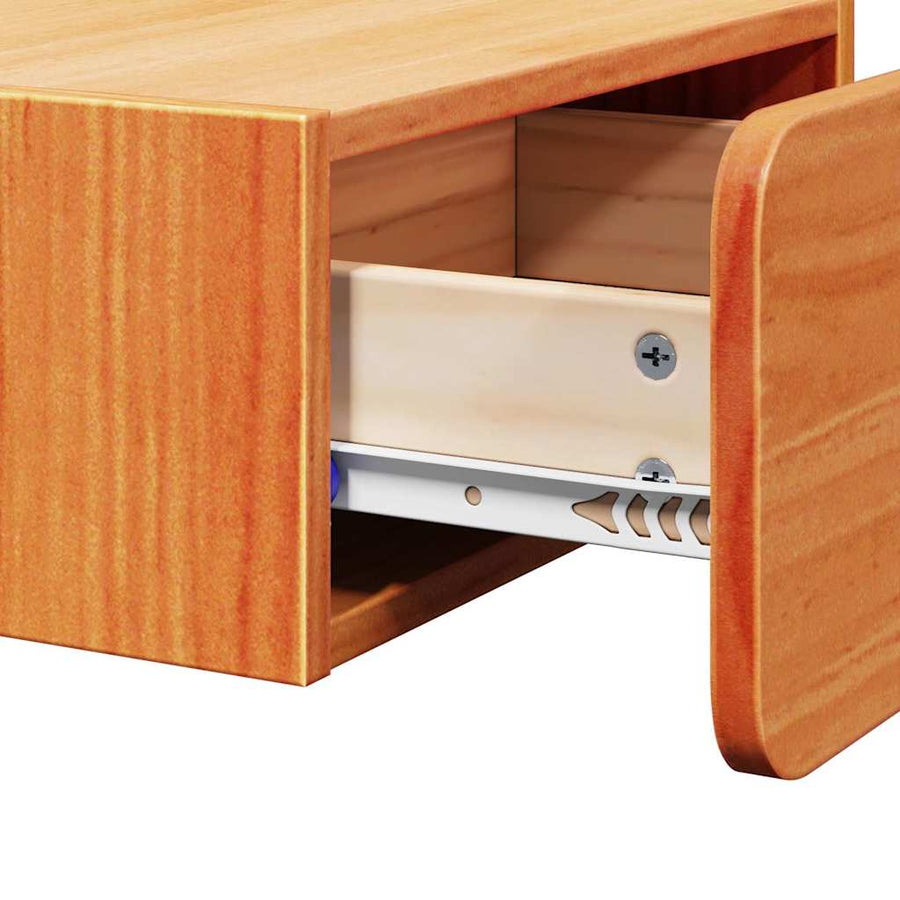 Wandbevestigde nachttafel met lade Wasbruin 39 x 34 x 16.5 cm