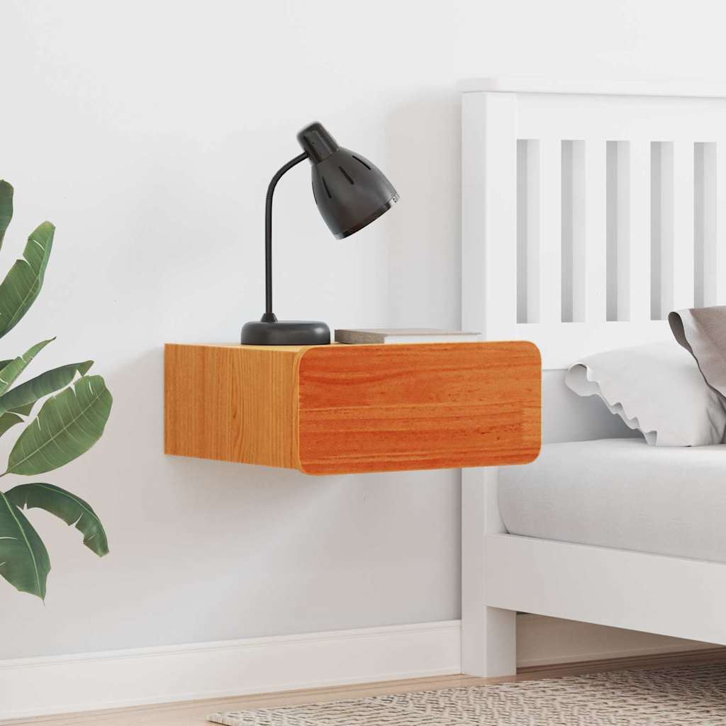 Wandbevestigde nachttafel met lade Wasbruin 39 x 34 x 16.5 cm