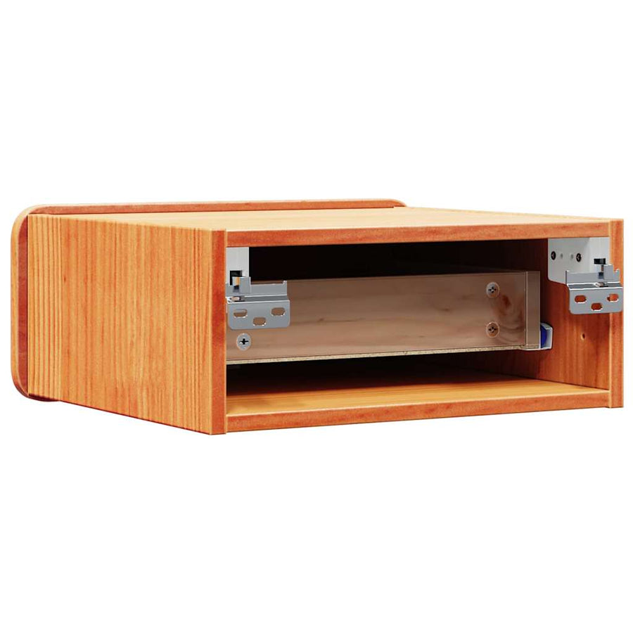 Wandbevestigde nachttafel met lade Wasbruin 39 x 34 x 16.5 cm
