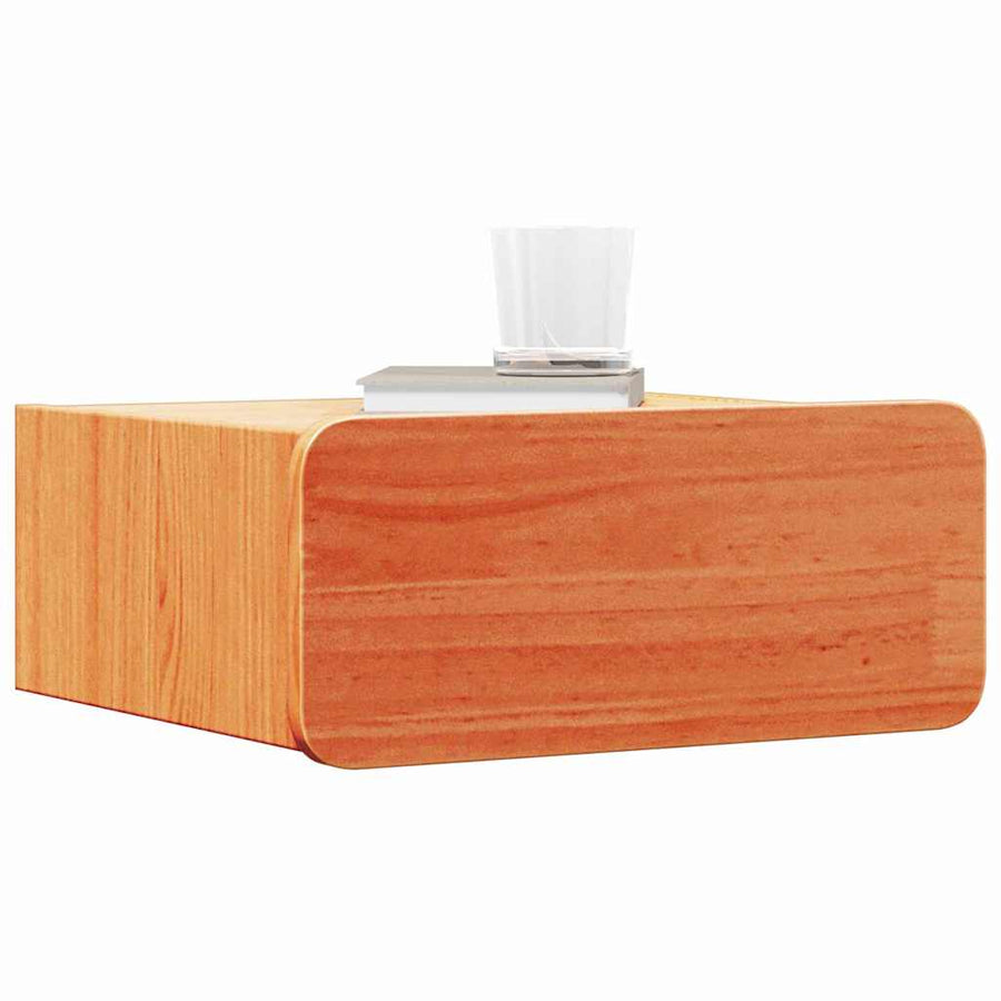 Wandbevestigde nachttafel met lade Wasbruin 39 x 34 x 16.5 cm