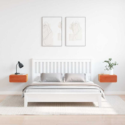 Wandbevestigde nachttafel 2 pcs Wasbruin 39 x 34 x 16.5 cm