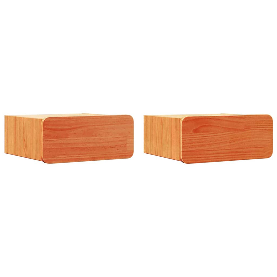 Wandbevestigde nachttafel 2 pcs Wasbruin 39 x 34 x 16.5 cm
