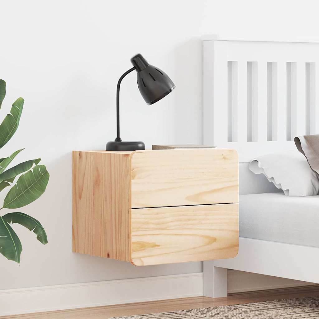 Nachtkastje met lade Bruin 39 x 34 x 33 cm Massief grenenhout