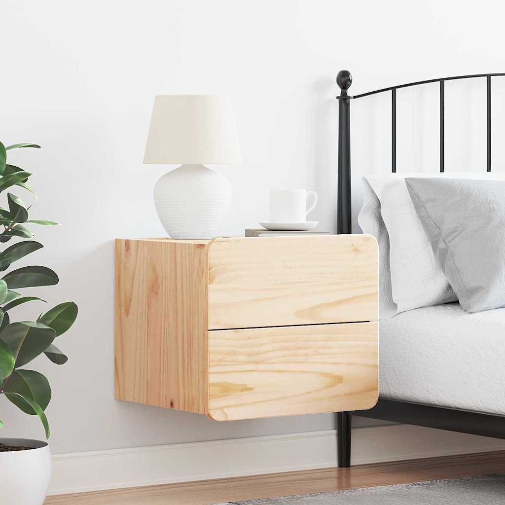 Nachtkastje met lade Bruin 39 x 34 x 33 cm Massief grenenhout