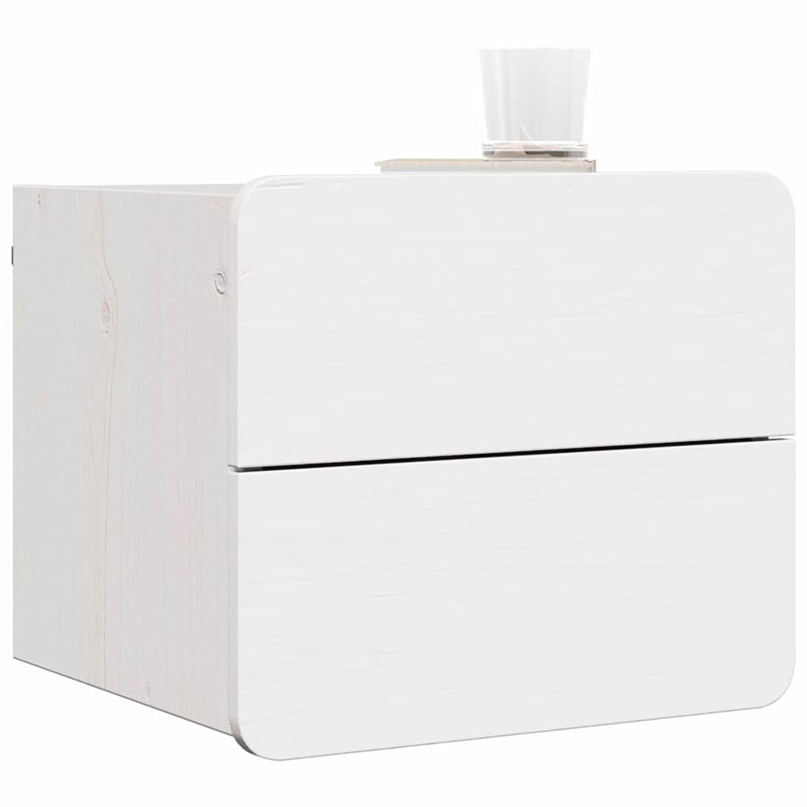 Nachtkastje met lade Wit 39 x 34 x 33 cm Massief grenenhout
