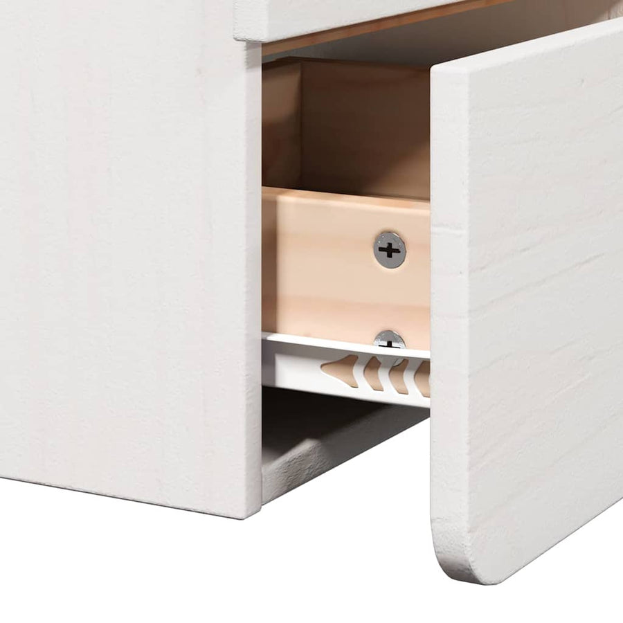 Nachtkastje 2 pcs Wit 39 x 34 x 33 cm Massief dennenhout