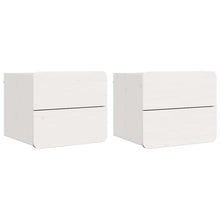 Nachtkastje 2 pcs Wit 39 x 34 x 33 cm Massief dennenhout