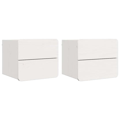 Nachtkastje 2 pcs Wit 39 x 34 x 33 cm Massief dennenhout
