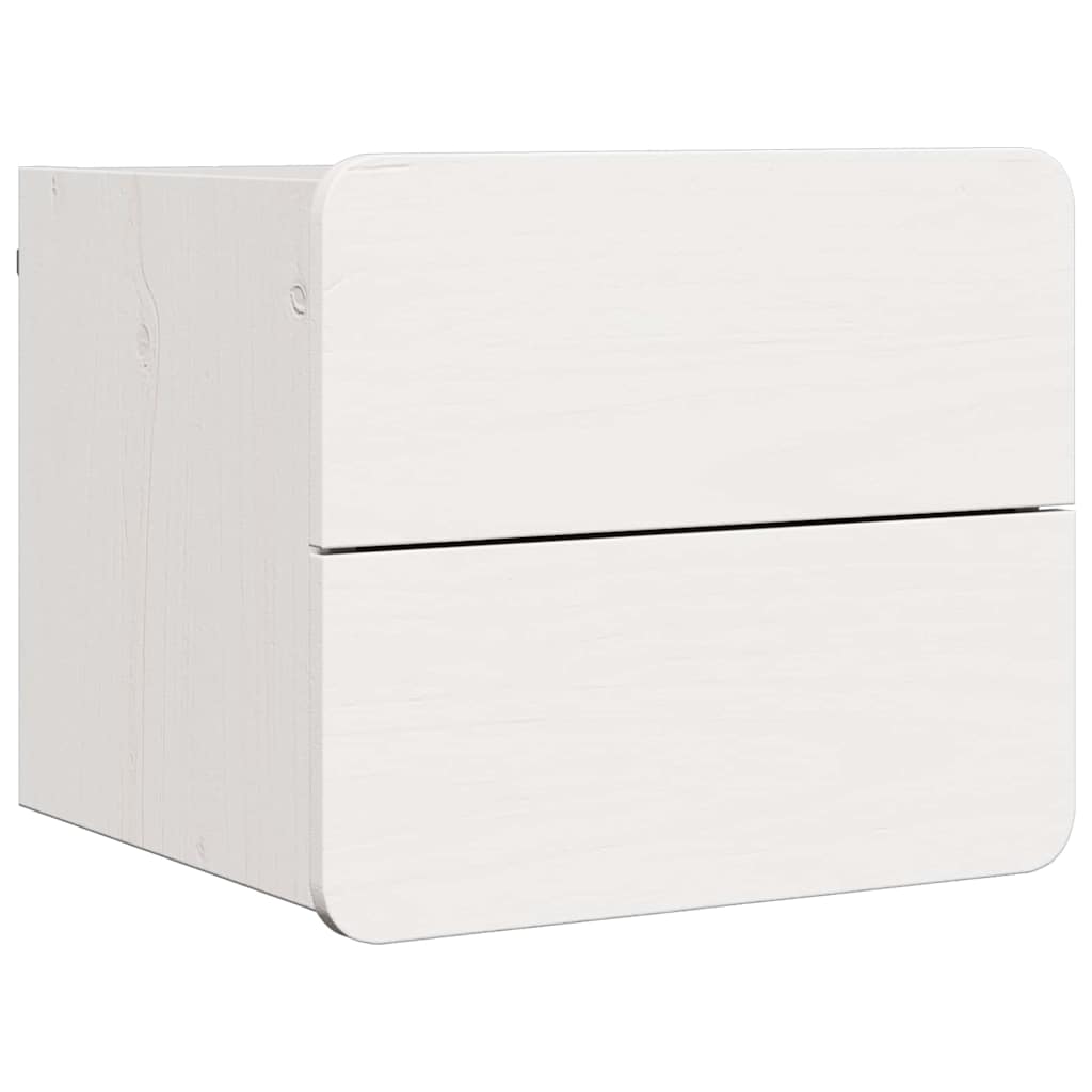 Nachtkastje 2 pcs Wit 39 x 34 x 33 cm Massief dennenhout