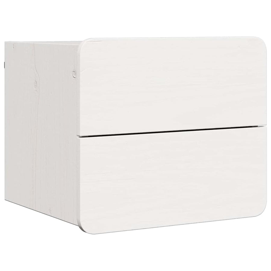Nachtkastje 2 pcs Wit 39 x 34 x 33 cm Massief dennenhout