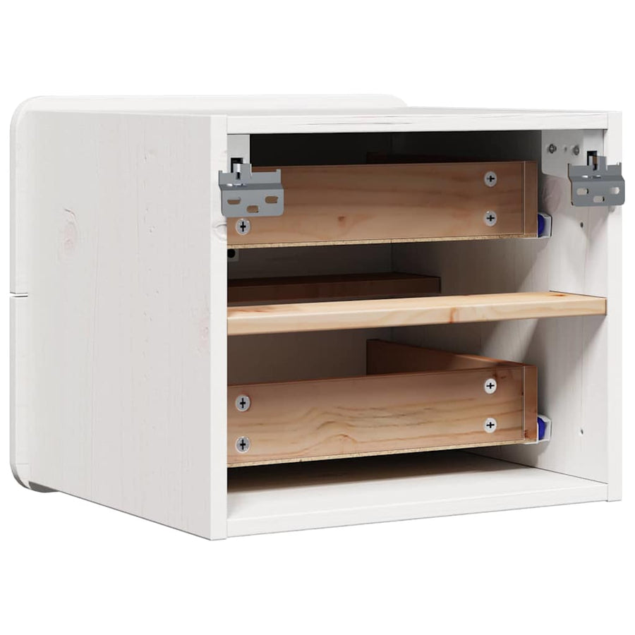 Nachtkastje 2 pcs Wit 39 x 34 x 33 cm Massief dennenhout