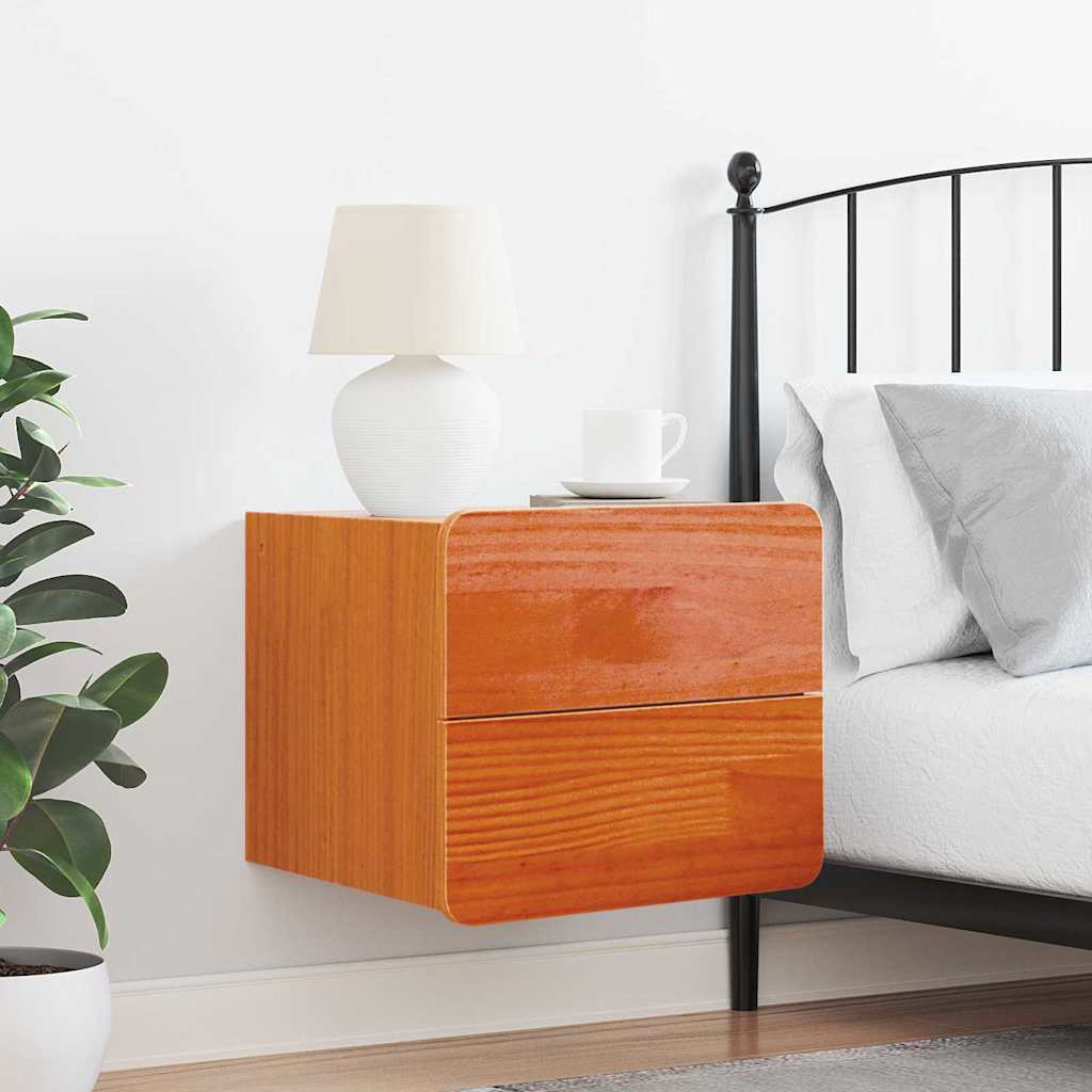 Nachtkastje Wasbruin 39 x 34 x 33 cm Massief grenenhout