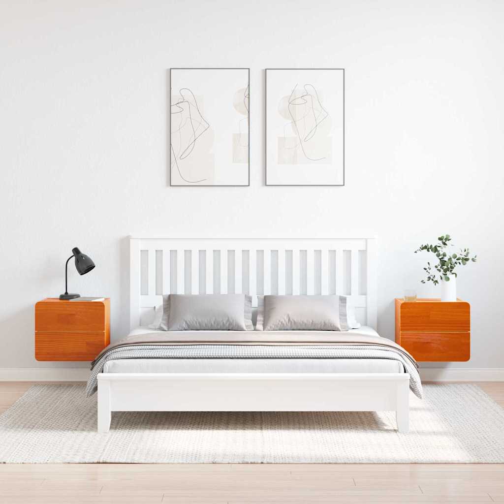 Nachtkastje 2 pcs Bruin 39 x 34 x 33 cm Massief grenenhout