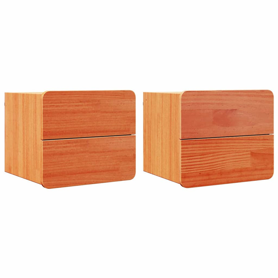 Nachtkastje 2 pcs Bruin 39 x 34 x 33 cm Massief grenenhout