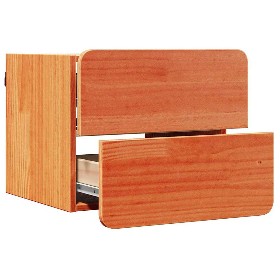 Nachtkastje 2 pcs Bruin 39 x 34 x 33 cm Massief grenenhout