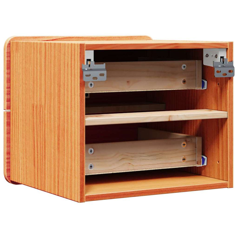 Nachtkastje 2 pcs Bruin 39 x 34 x 33 cm Massief grenenhout