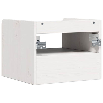 Nachtkastje met lade Wit 38 x 36 x 29.5 cm Massief grenenhout