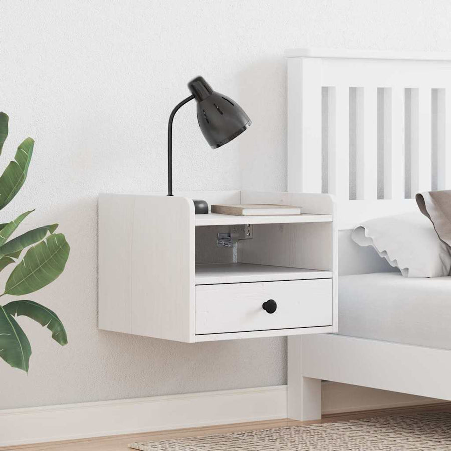 Nachtkastjes 2 pcs Wit 38 x 36 x 29.5 cm Massief grenenhout
