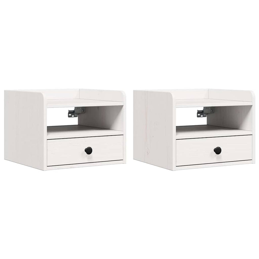 Nachtkastjes 2 pcs Wit 38 x 36 x 29.5 cm Massief grenenhout