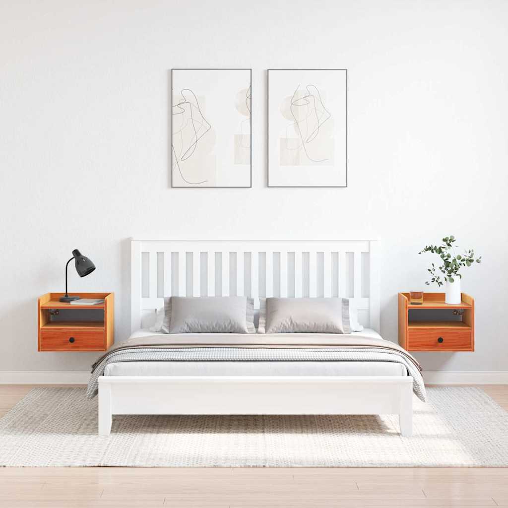 Nachtkastjes met lade Wandgemonteerd 2 pcs Wasbruin 38 x 36 x 29.5 cm