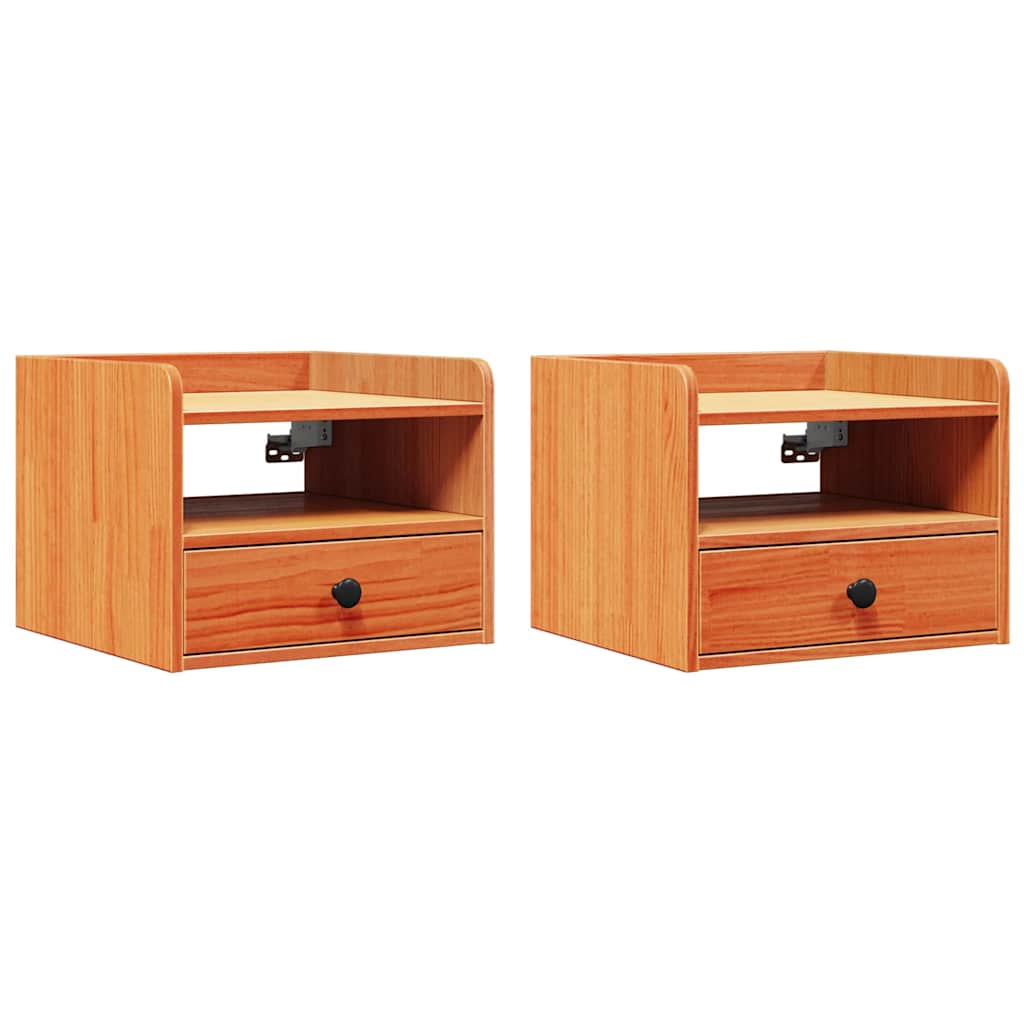 Nachtkastjes met lade Wandgemonteerd 2 pcs Wasbruin 38 x 36 x 29.5 cm