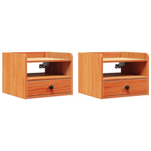 Nachtkastjes met lade Wandgemonteerd 2 pcs Wasbruin 38 x 36 x 29.5 cm
