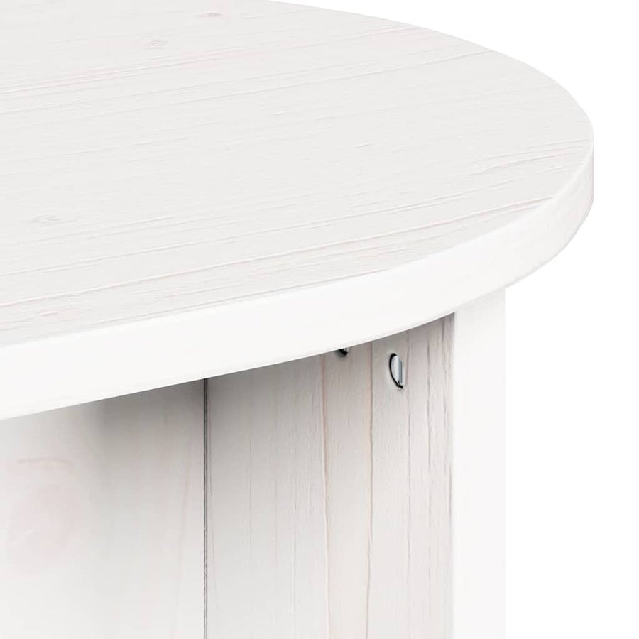 Salontafel Wit 80 x 39.5 x 35 cm Massief grenenhout