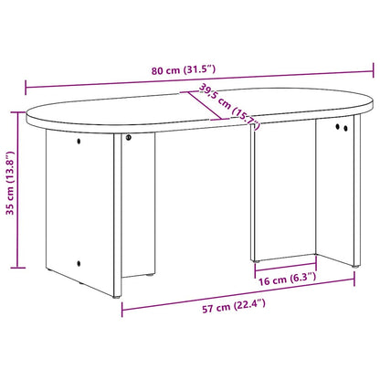 Salontafel Wasbruin 80 x 39.5 x 35 cm Massief grenenhout