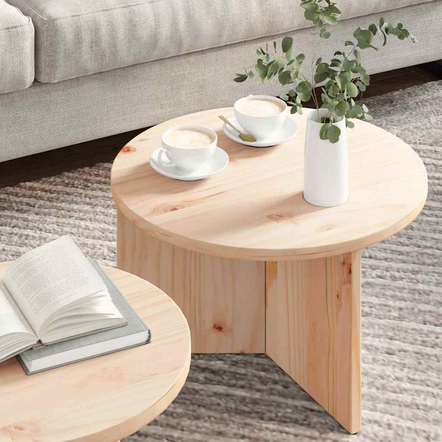 Koffietafel Set 2 pcs Naturel 49 x 49 x 28 cm