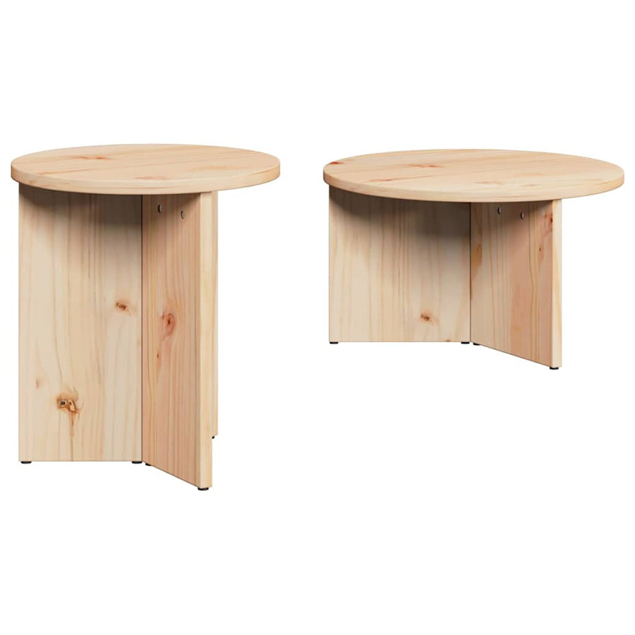 Koffietafel Set 2 pcs Naturel 49 x 49 x 28 cm