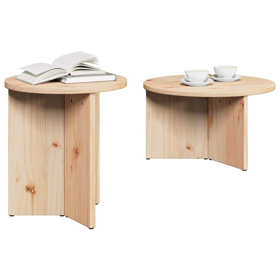 Koffietafel Set 2 pcs Naturel 49 x 49 x 28 cm