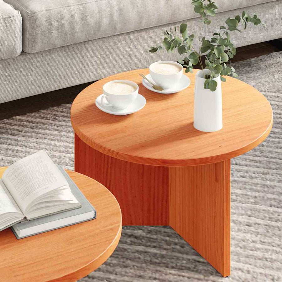 Koffietafel Set 2 pcs Wasbruin 49 x 49 x 28 cm