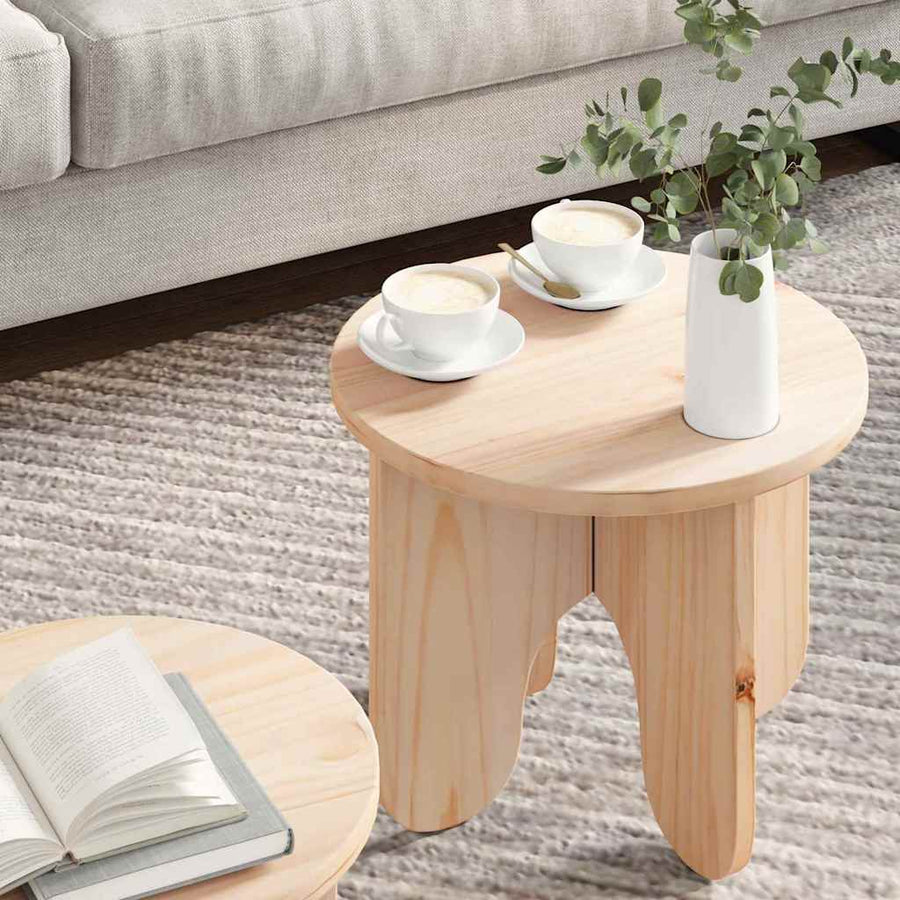 Koffietafel Set 2 pcs Naturel 39.5 x 39.5 x 30 cm