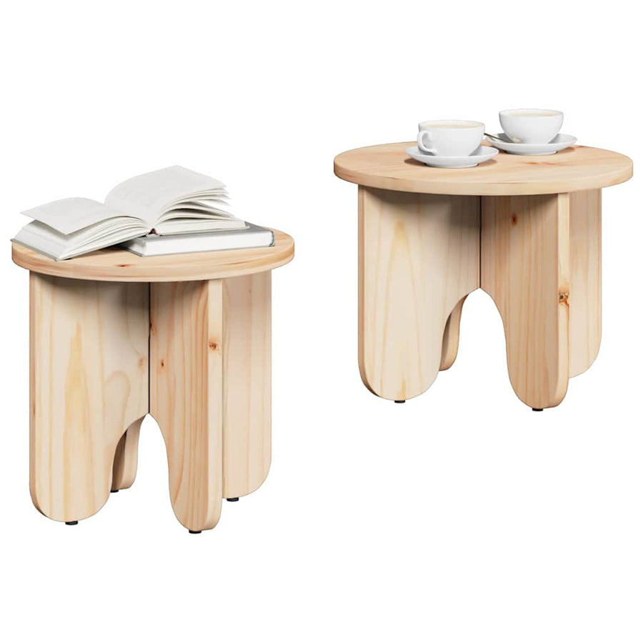Koffietafel Set 2 pcs Naturel 39.5 x 39.5 x 30 cm