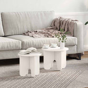 Salontafel set 2 stuks wit massief grenenhout 39.5x39.5x30 cm