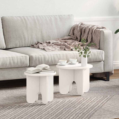 Koffietafel Set 2 pcs Wit 39.5 x 39.5 x 30 cm