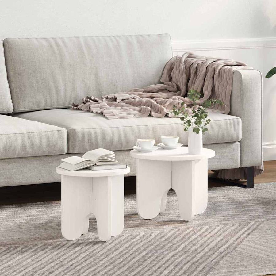 Koffietafel Set 2 pcs Wit 39.5 x 39.5 x 30 cm