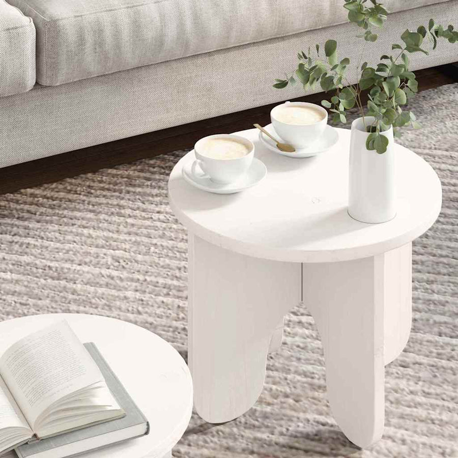 Koffietafel Set 2 pcs Wit 39.5 x 39.5 x 30 cm
