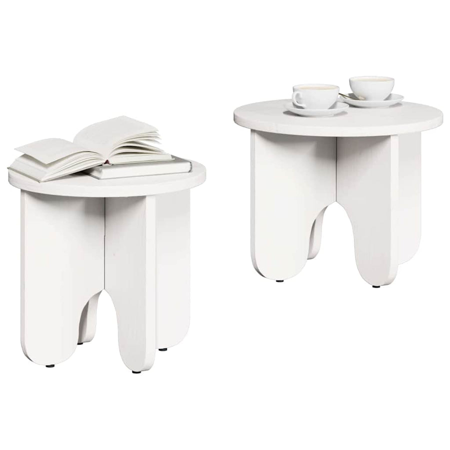 Koffietafel Set 2 pcs Wit 39.5 x 39.5 x 30 cm