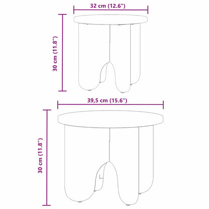 Koffietafel Set 2 pcs Wit 39.5 x 39.5 x 30 cm