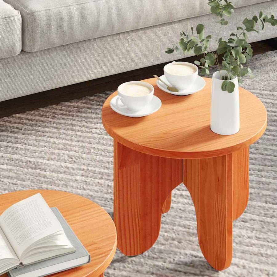 Koffietafel Set 2 pcs Wasbruin 39.5 x 39.5 x 30 cm
