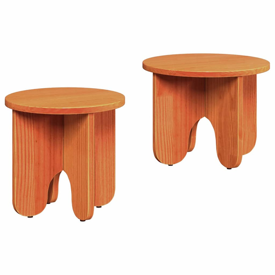Koffietafel Set 2 pcs Wasbruin 39.5 x 39.5 x 30 cm